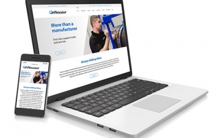 New Flexseal website on laptop and phone